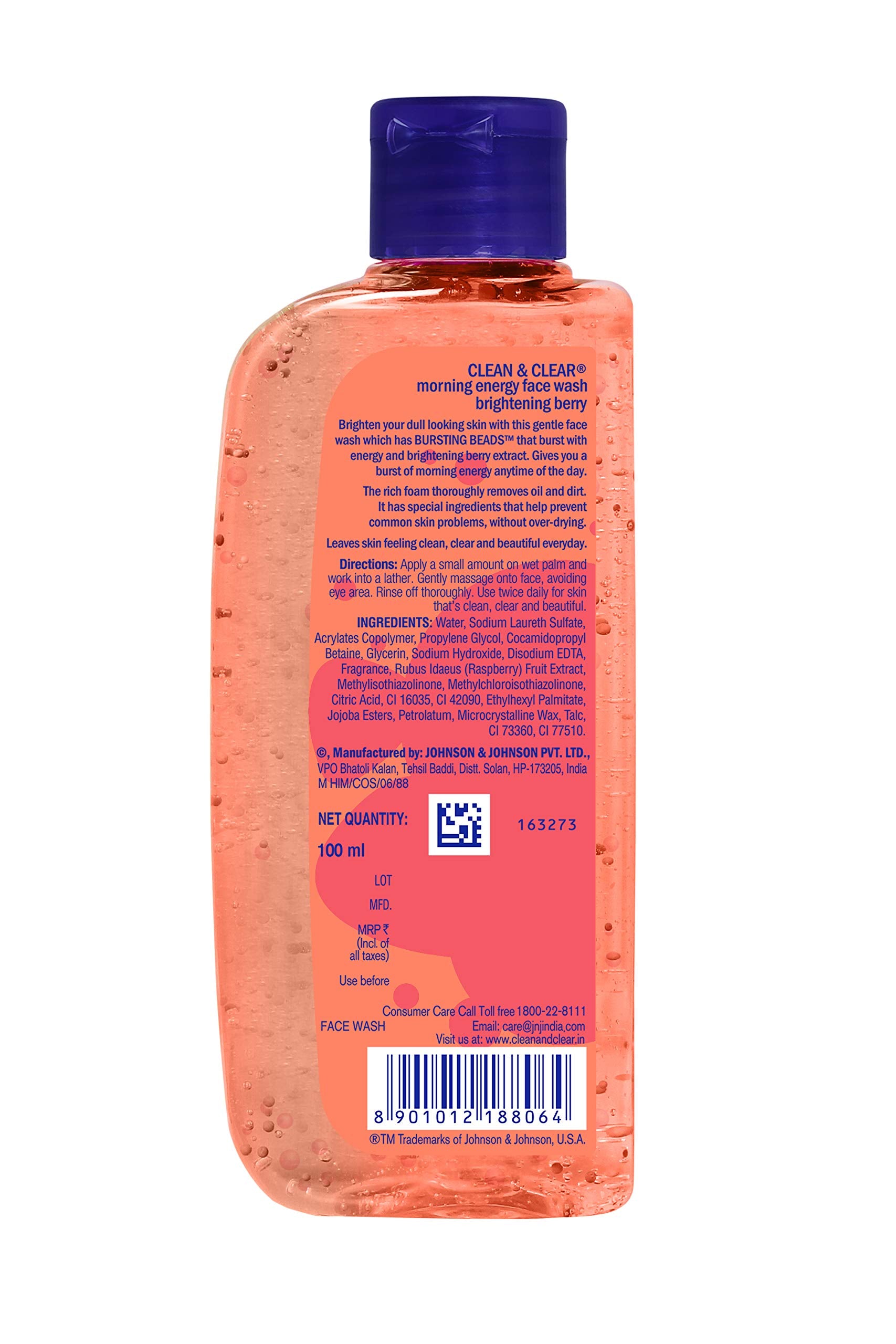 Textura con perlas estallantes para limpieza suave con Morning Energy Berry