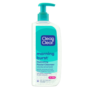 Clean & Clear Morning Burst limpiador facial muestra textura suave para piel limpia.