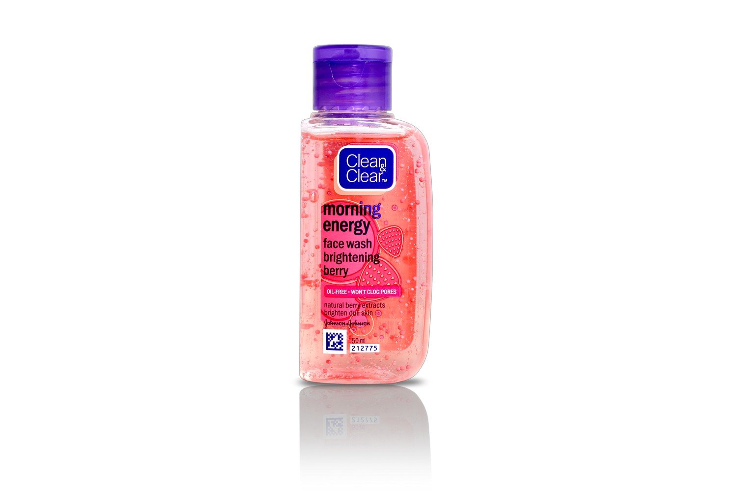 Empaque minimalista de Clean & Clear Morning Energy Berry para uso diario