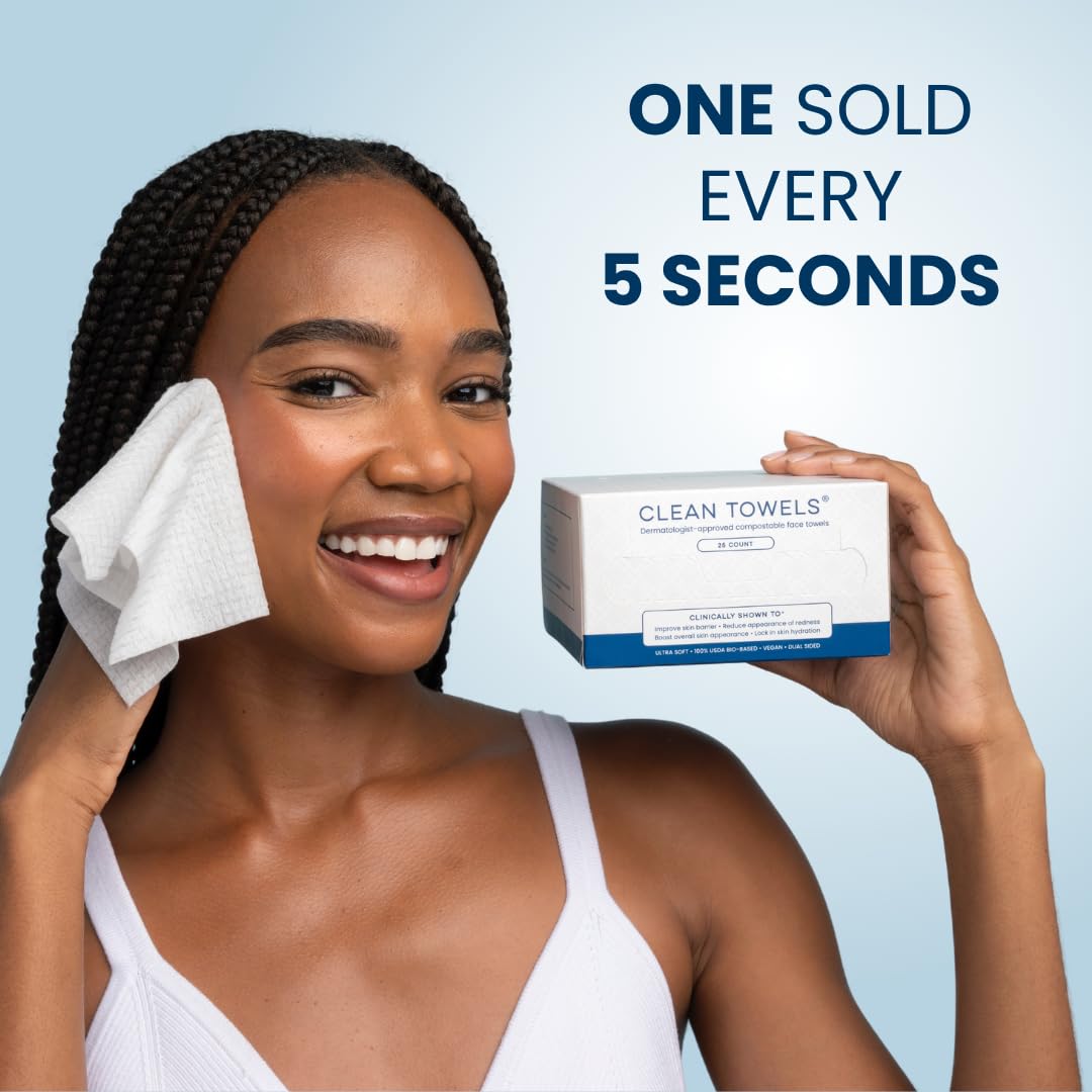 Clean Skin Club - toallas desechables para retoques de maquillaje y limpieza