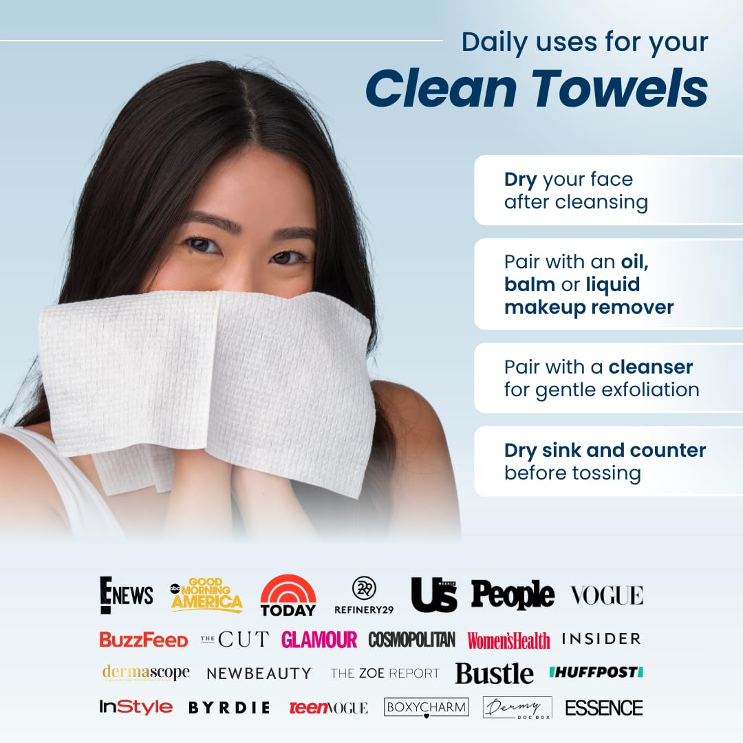 Clean Skin Club - toallas faciales secas y suaves para secar el rostro
