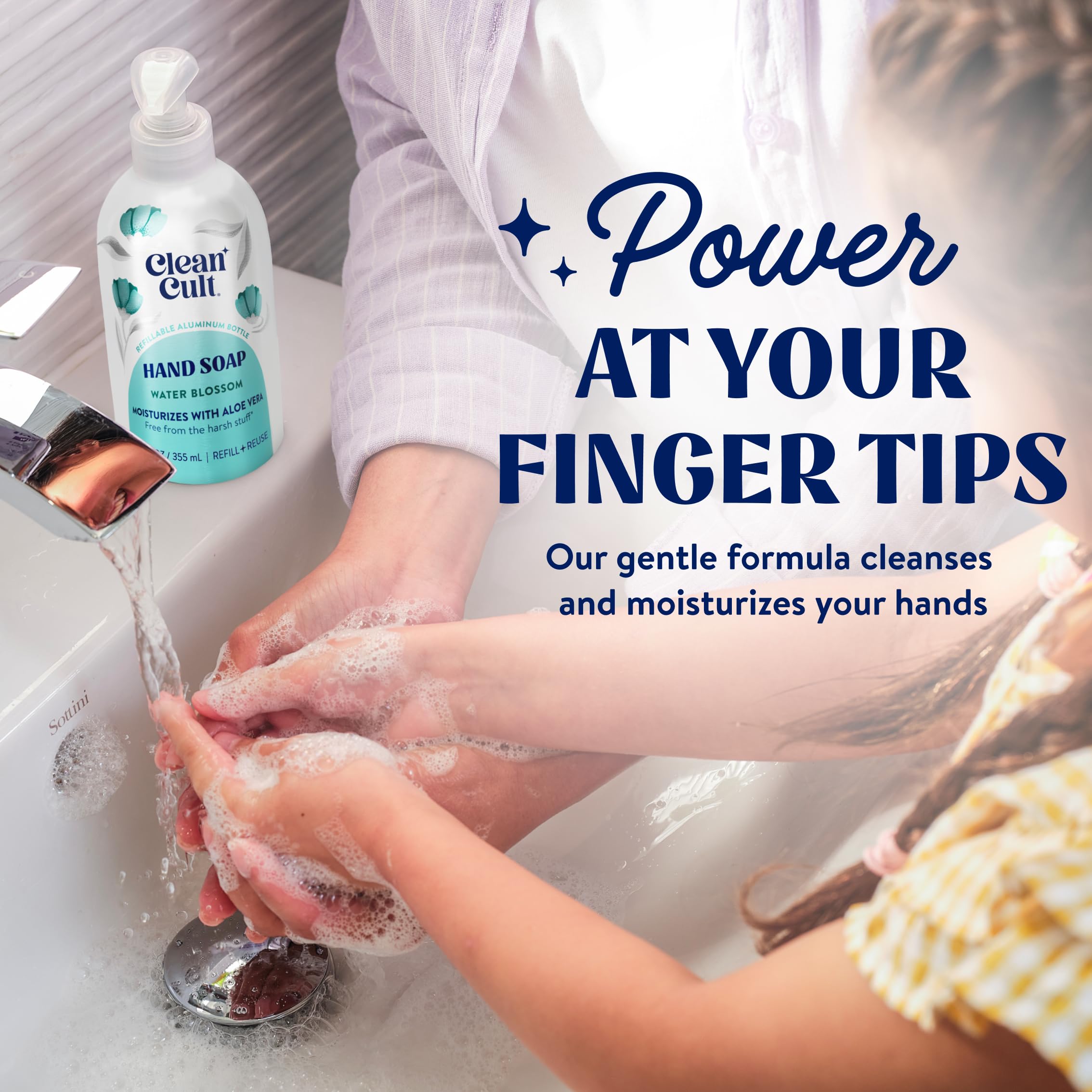 Fórmula de Cleancult sin ftalatos ni parabenos para piel sensible.