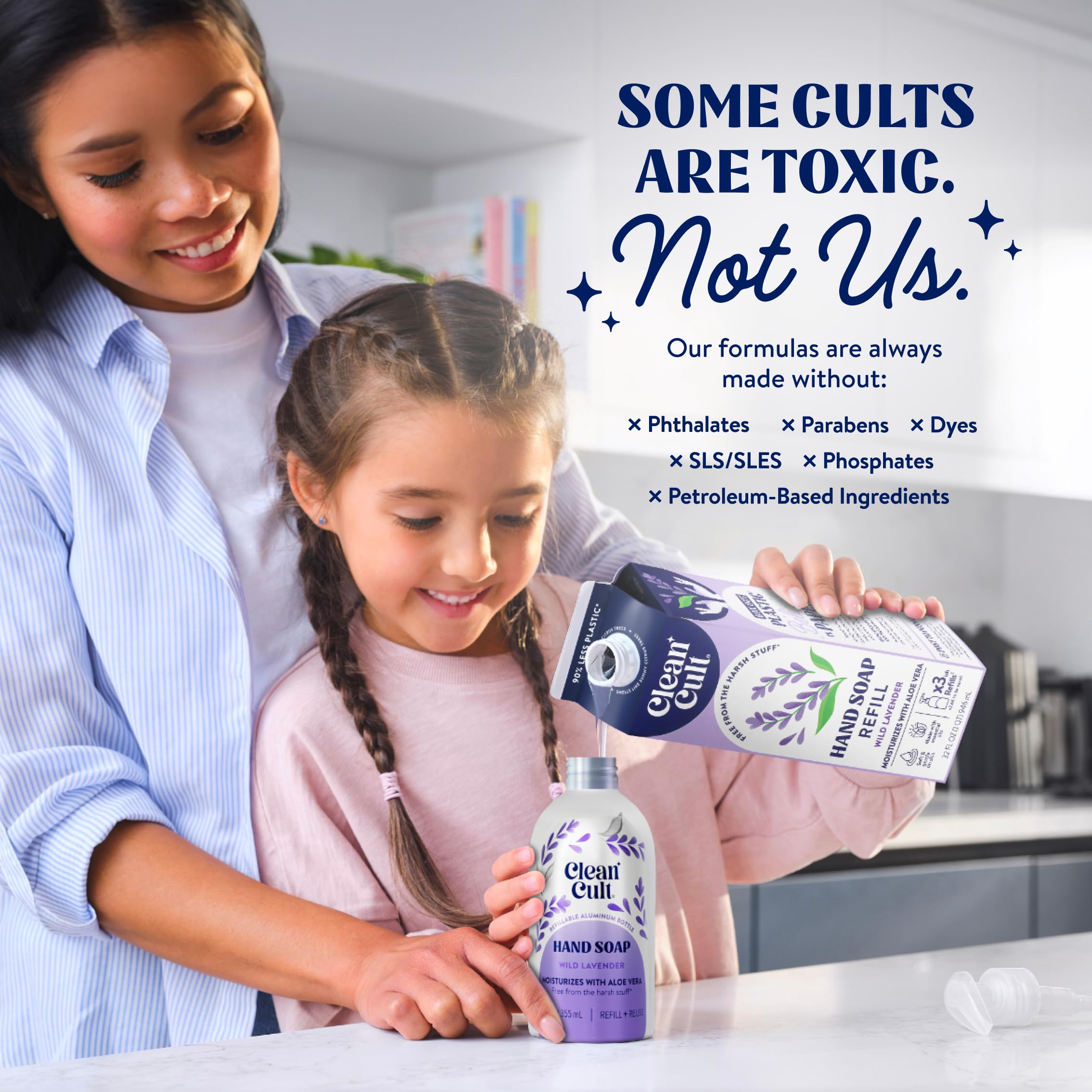 Cleancult jabón lavanda con aceite de oliva, cuida la barrera cutánea.