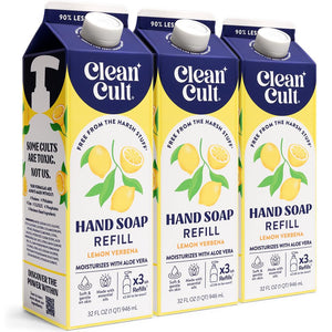 Jabón líquido para manos Cleancult con limon-verbena, limpieza suave.