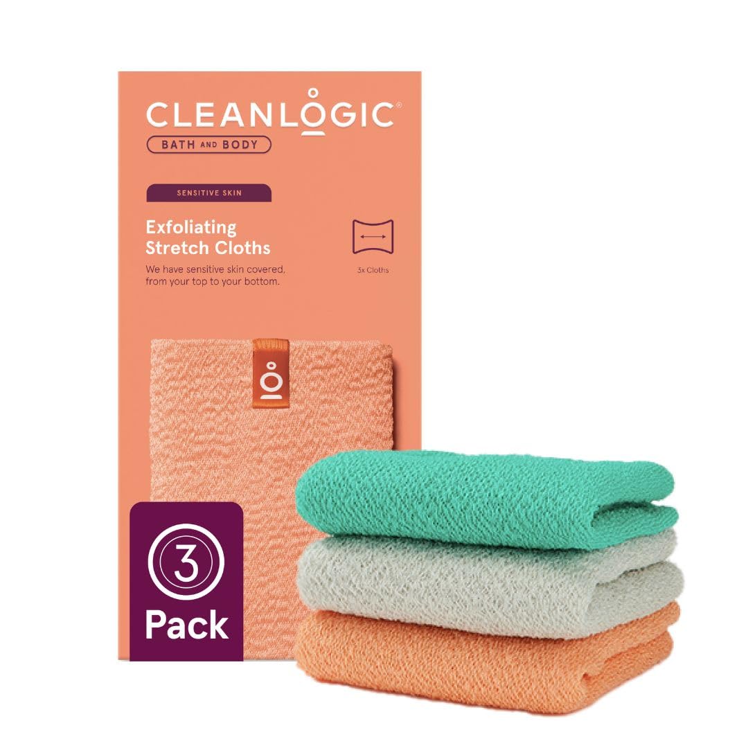 Cleanlogic paño exfoliante cuerpo estirable; ideal para una limpieza completa en la ducha.