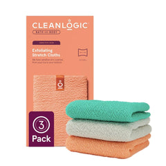 Cleanlogic paño exfoliante cuerpo estirable; ideal para una limpieza completa en la ducha.