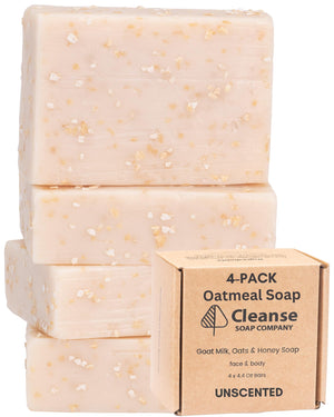 Cleanse Soap Company jabon de avena natural, cuidado suave para piel sensible.