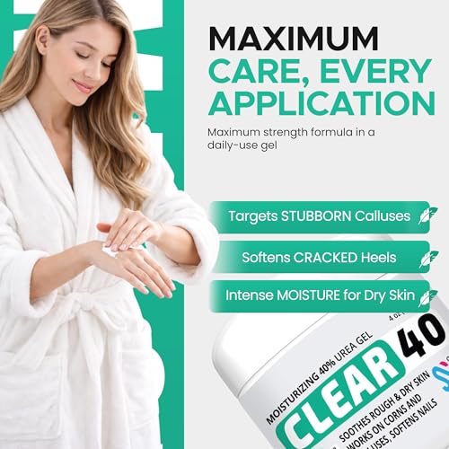 CLEAR 40 cuidado de talones y manos para piel lisa.