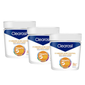 Clearasil: caja de toallitas faciales 5 en 1 para control del acné.