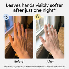 Protección suave de Clearbody Organics para manos muy secas durante la noche.