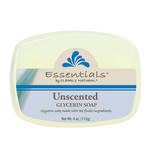 Clearly Natural Essentials jabón de glicerina sin fragancia, barra de 4 oz para piel suave.