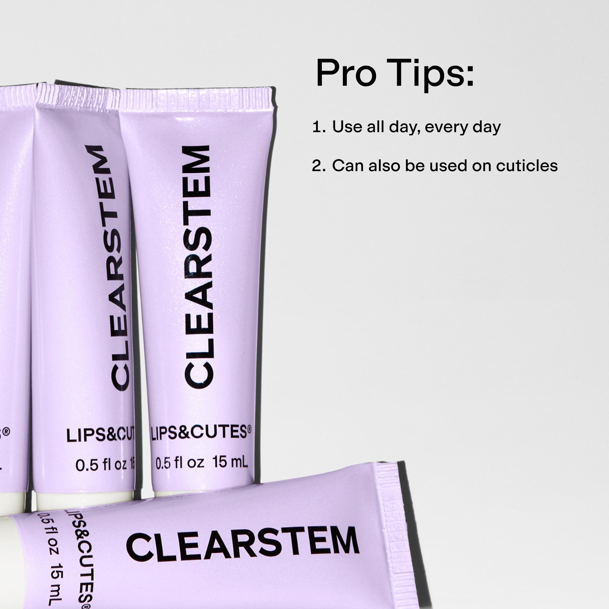 Fórmula limpia de CLEARSTEM Lips&CUTES, sin obstrucción de poros.