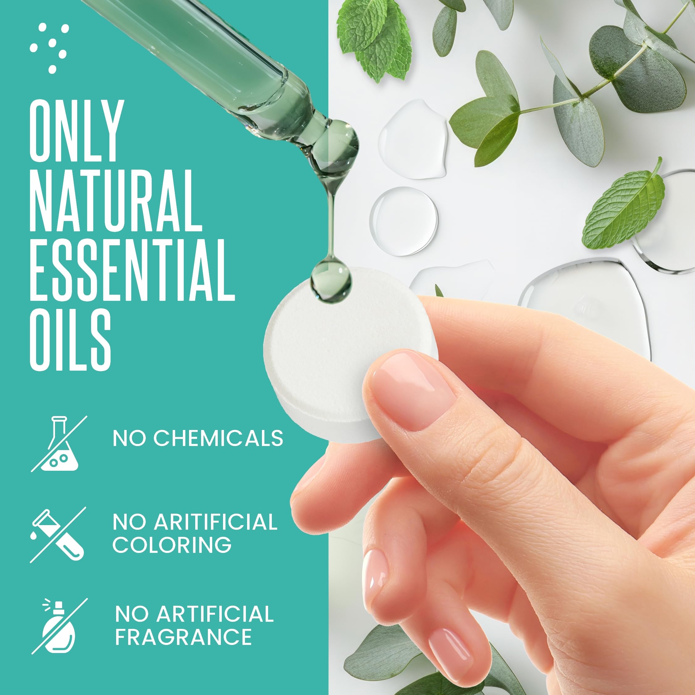 CLEVERFY tabletas ducha alivio-congestion, aroma mentolado para respirar mejor