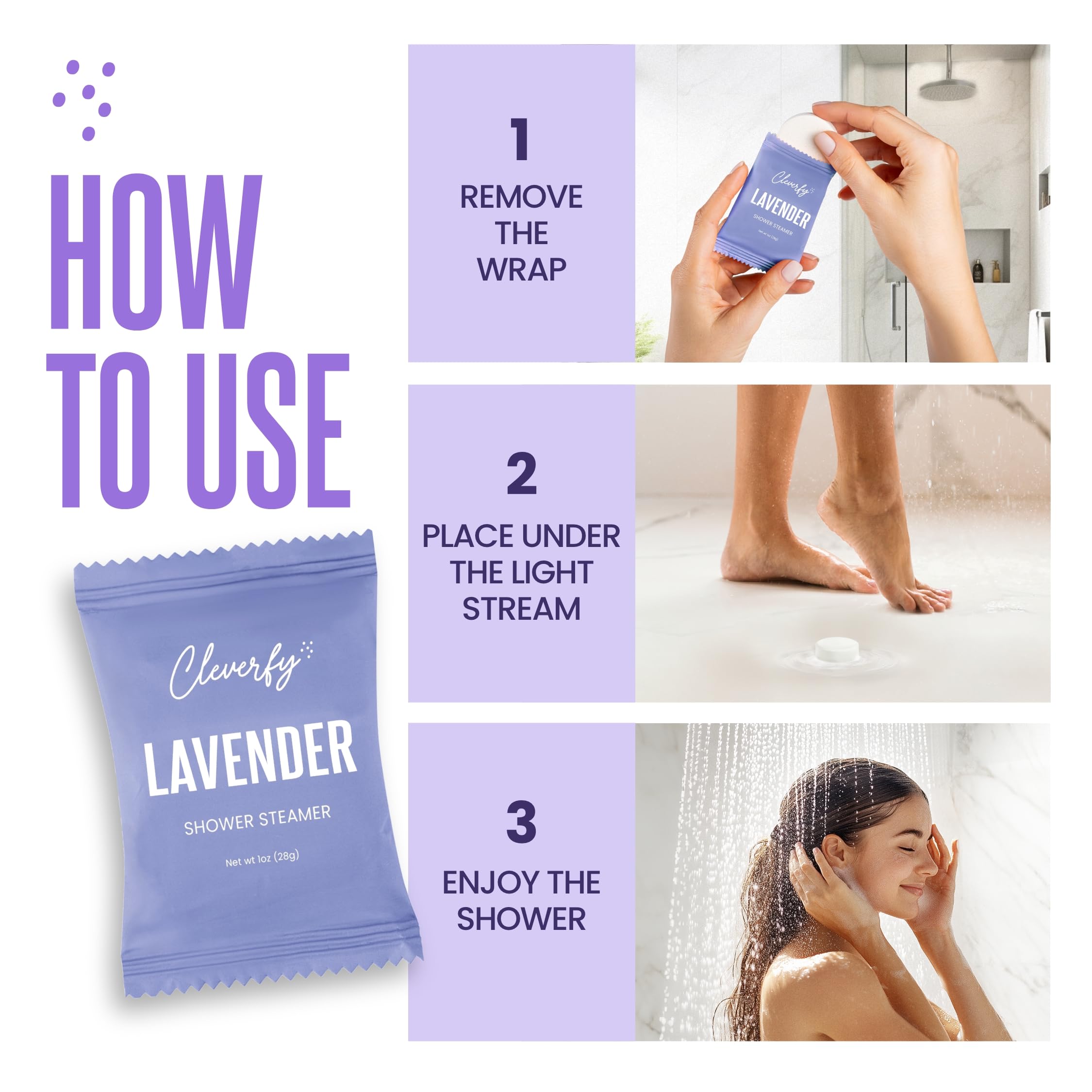 CLEVERFY tabletas ducha lavanda brindan experiencia aromática cotidiana.