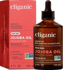 Cliganic aceite de jojoba: botella vertido, uso diario para piel suave.