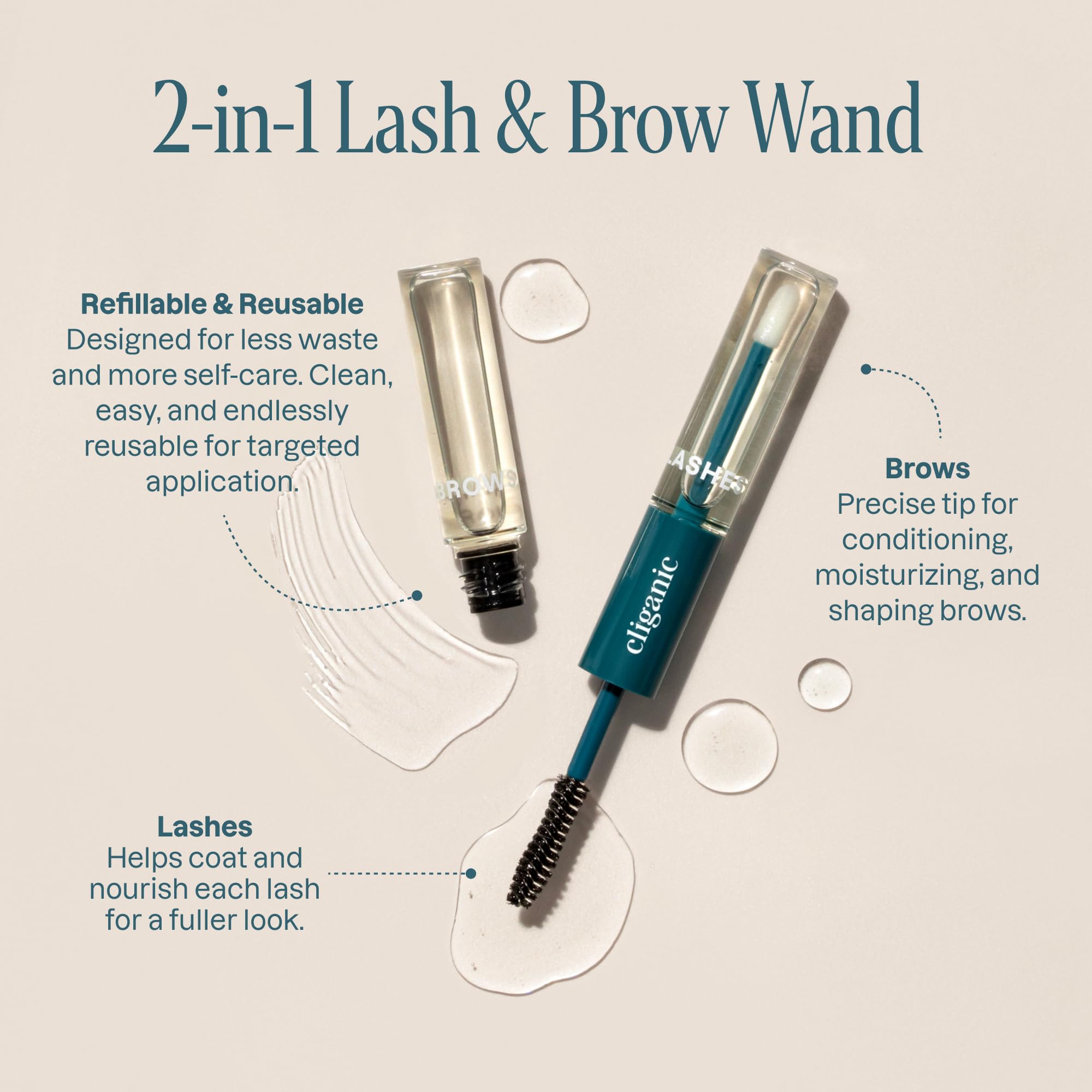 Cliganic aplicador doble facilita usar en pestañas y cejas
