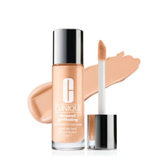 Clinique Beyond Perfecting: botella con bomba para acabado natural y duradero.