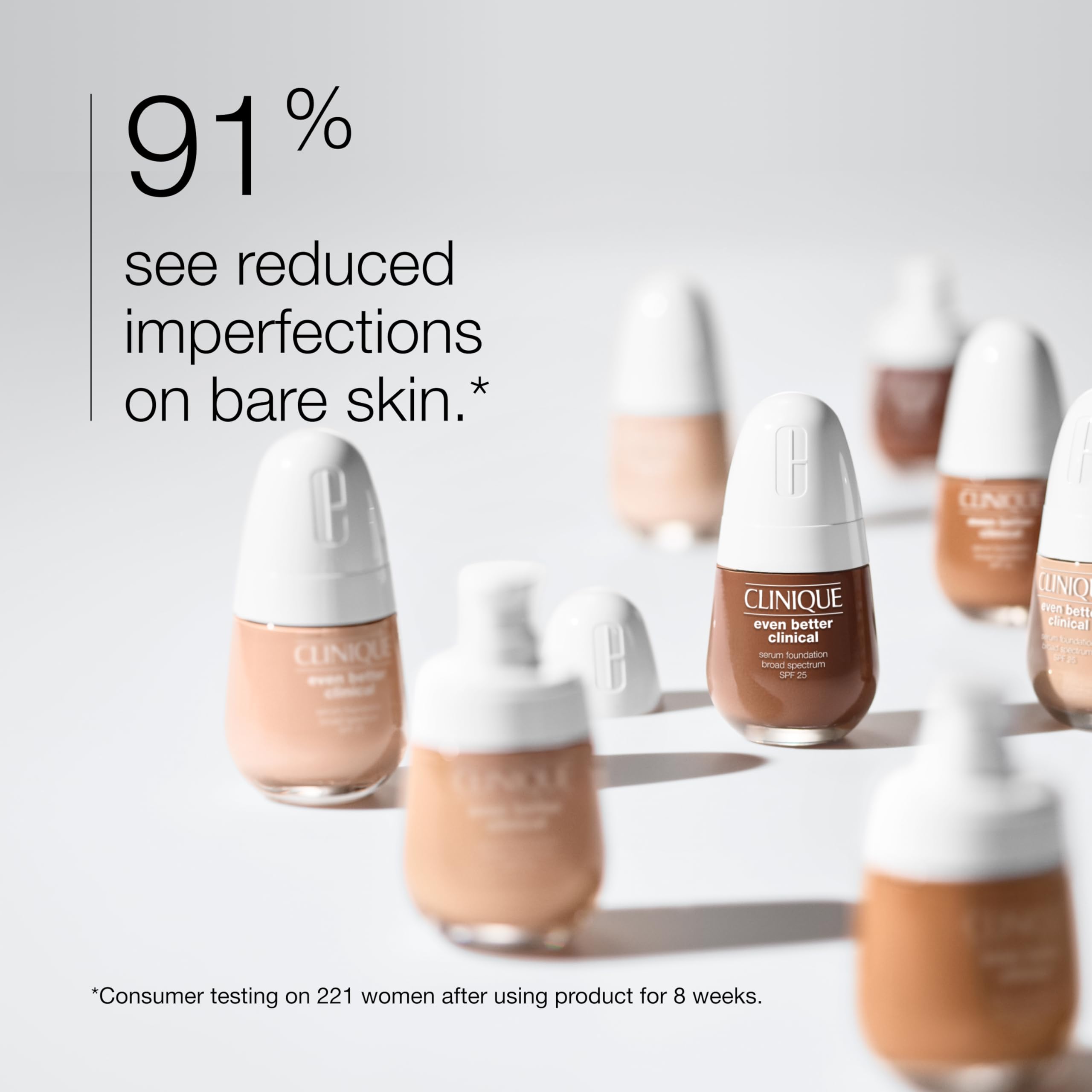 Textura satinada de Clinique Even Better Clinical Serum Foundation para un acabado natural