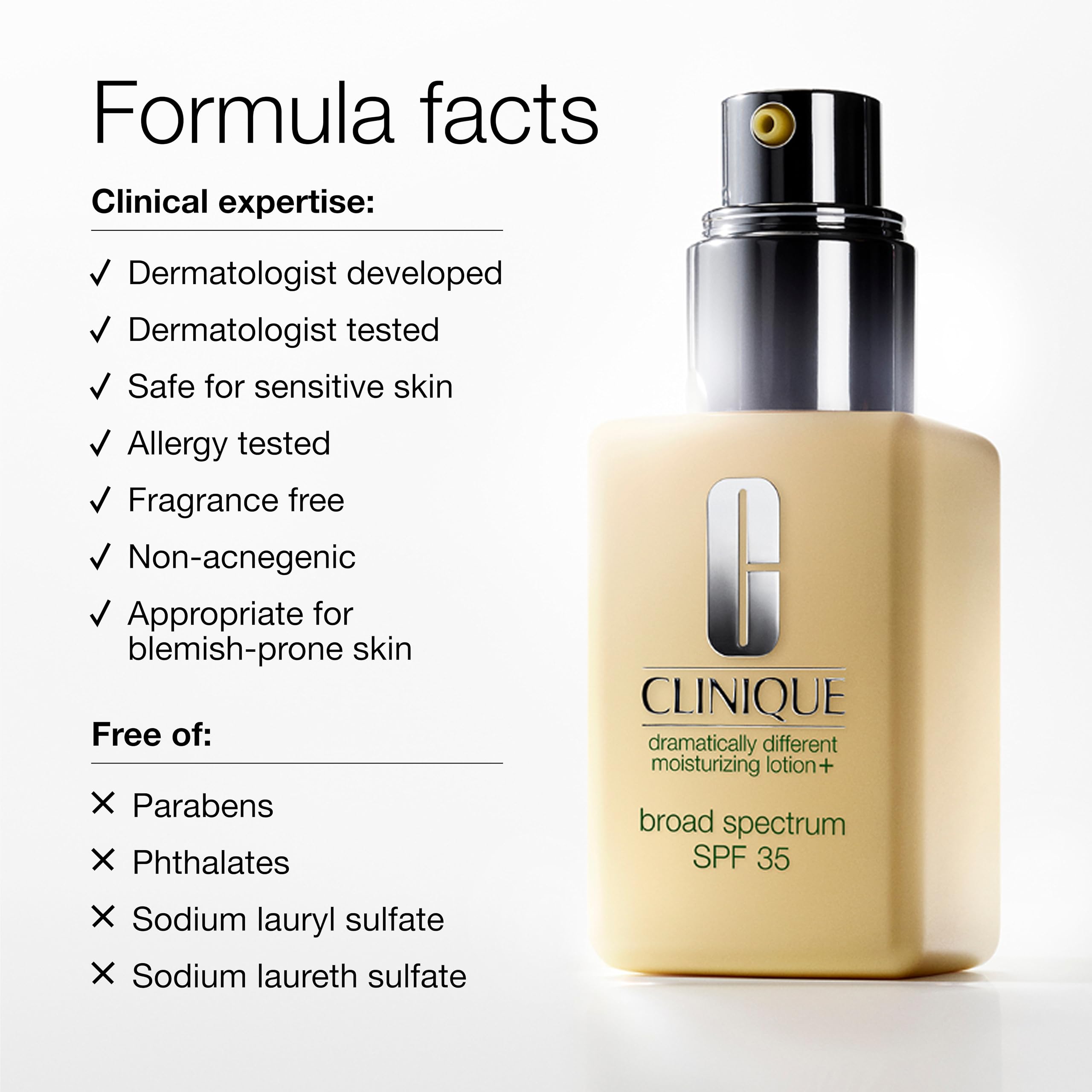 Aplicación en el rostro de Clinique loción hidratante.