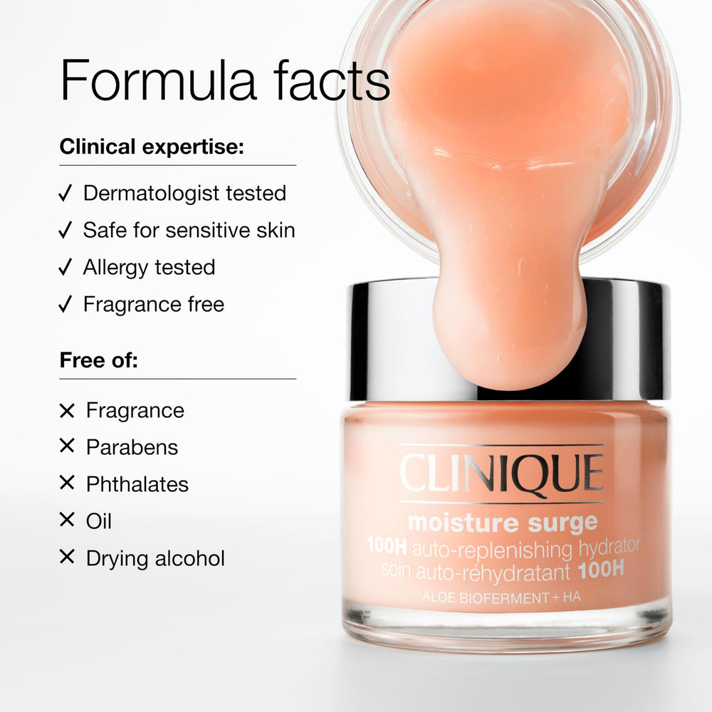 Clinique Moisture Surge 100H, aloe biofermento: mantiene la humedad de la piel.