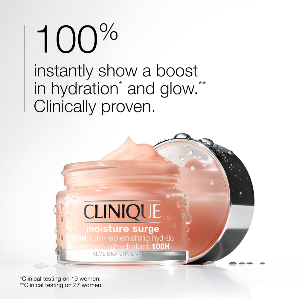 Clinique Moisture Surge 100H, textura gel-crema: sensación ligera que se absorbe rápidamente.