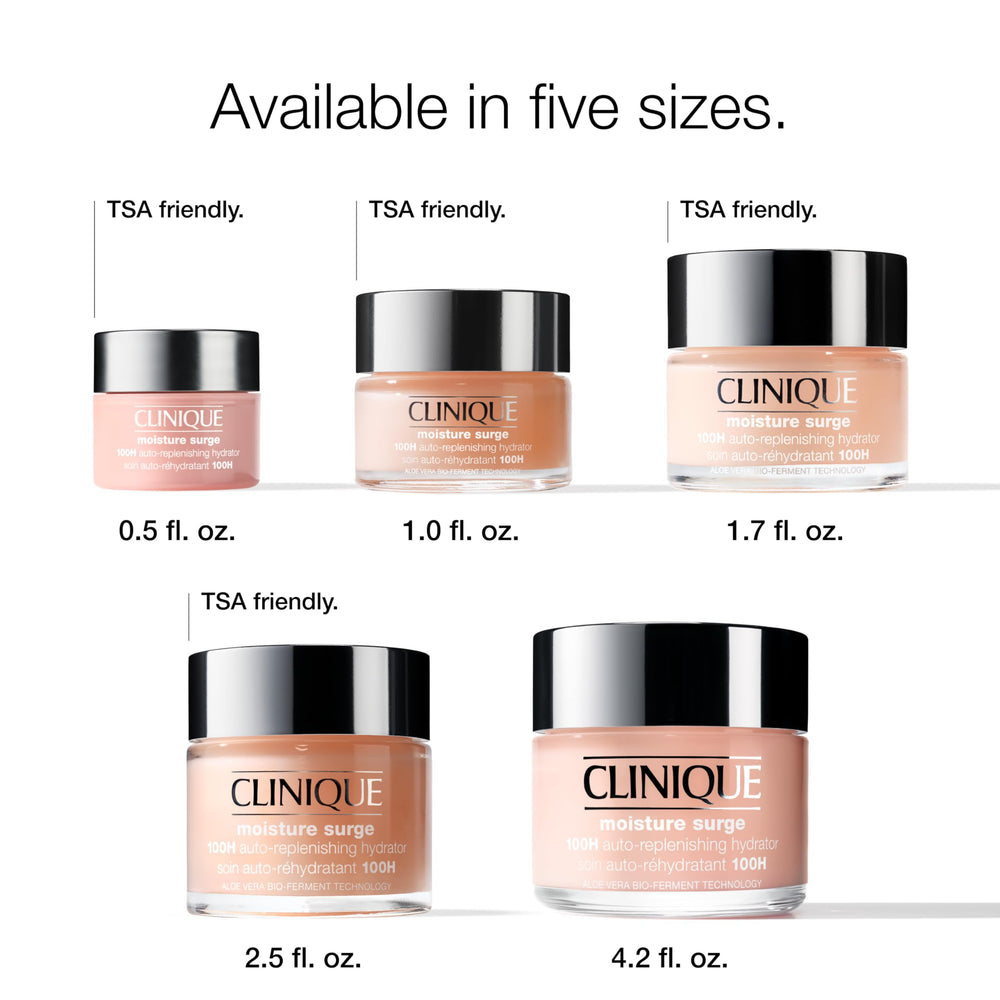 Clinique Moisture Surge 100H, vitaminas C y E: antioxidantes que cuidan la piel.