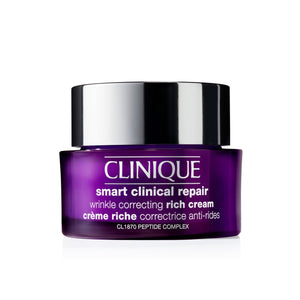 Clinique Smart Clinical Repair crema nutritiva para arrugas, hidratación intensa para piel seca.