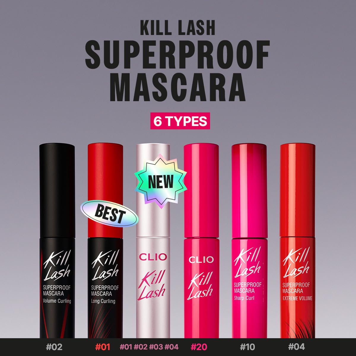Cepillo triangular de CLIO Kill Lash Superproof para fijación desde la raíz sin grumos.