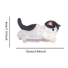 Pinza de acetato negro y blanco Clip Sugar con agarre estable.