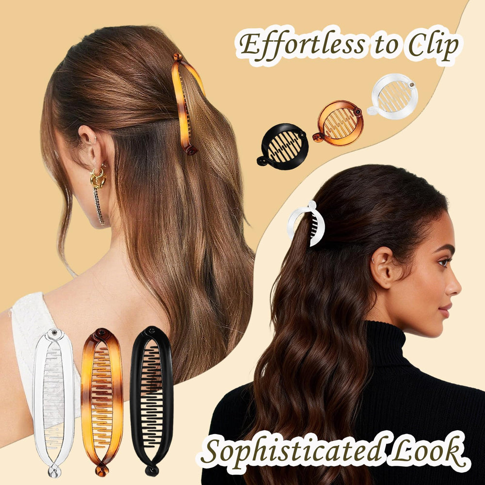 Clips banana estilo retro para peinados fáciles.