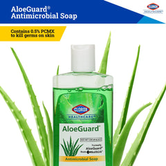 Clorox AloeGuard, etiqueta-frontal: diseño claro para confianza en entornos clínicos.