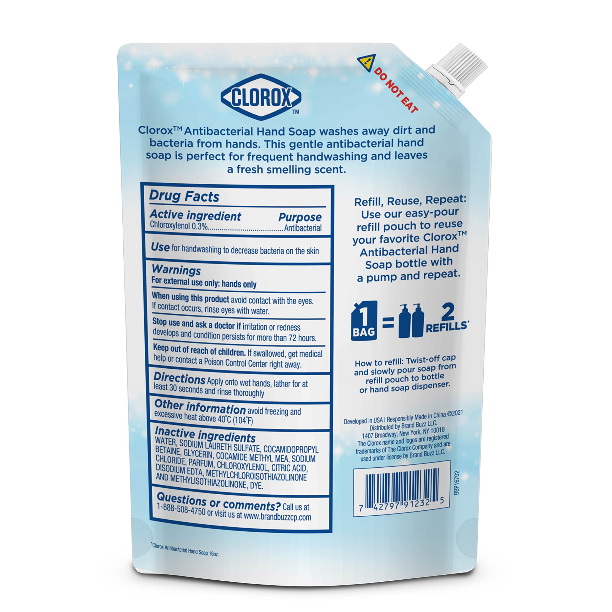 Botella de 34 oz de jabón líquido Clorox para manos.