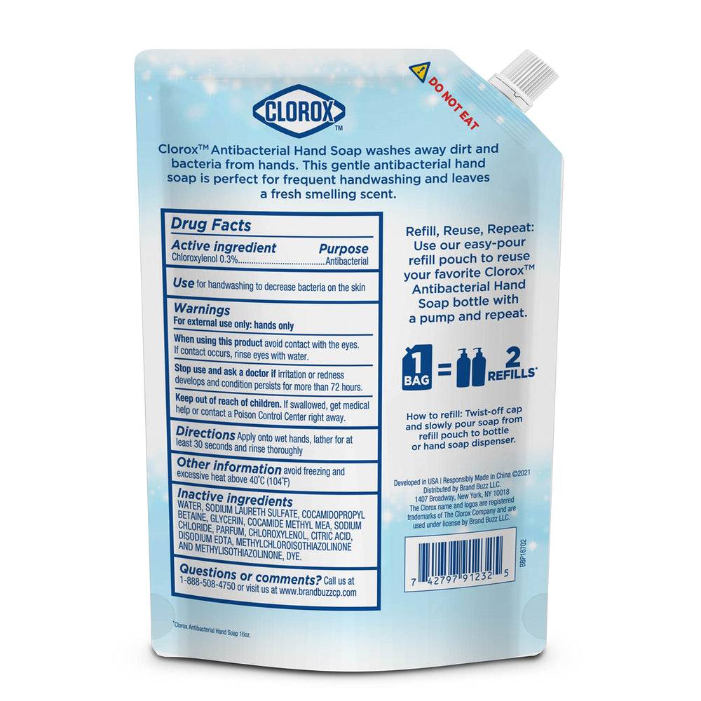 Botella de 34 oz de jabón líquido Clorox para manos.
