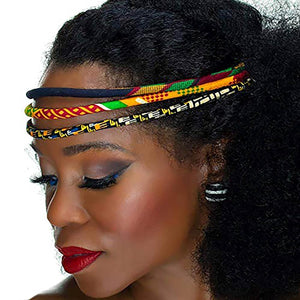 Cloth & Cord diadema africana Kente de 3 hilos, ideal para cabello natural