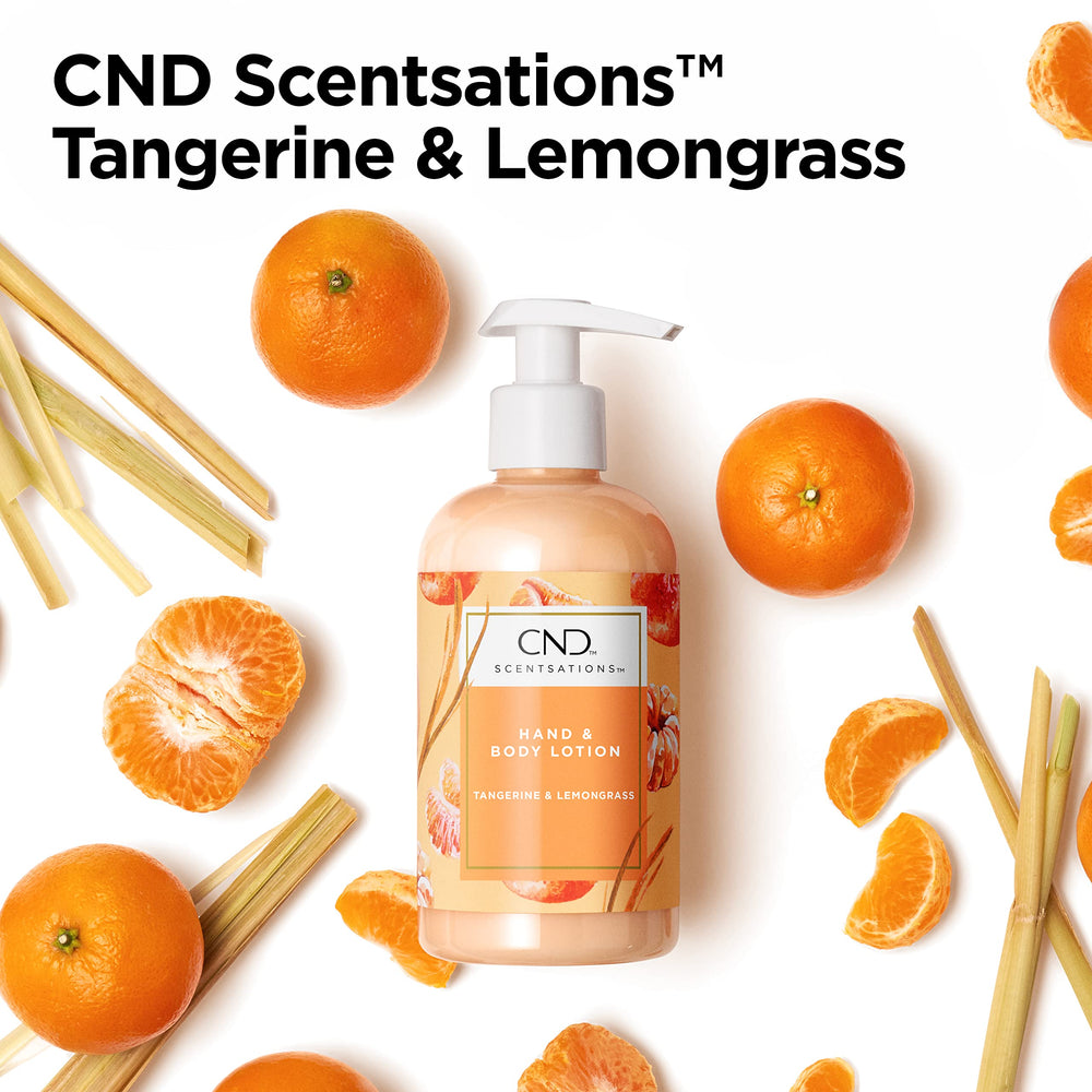 Notas aromáticas mandarina y hierba limón en CND Scentsations
