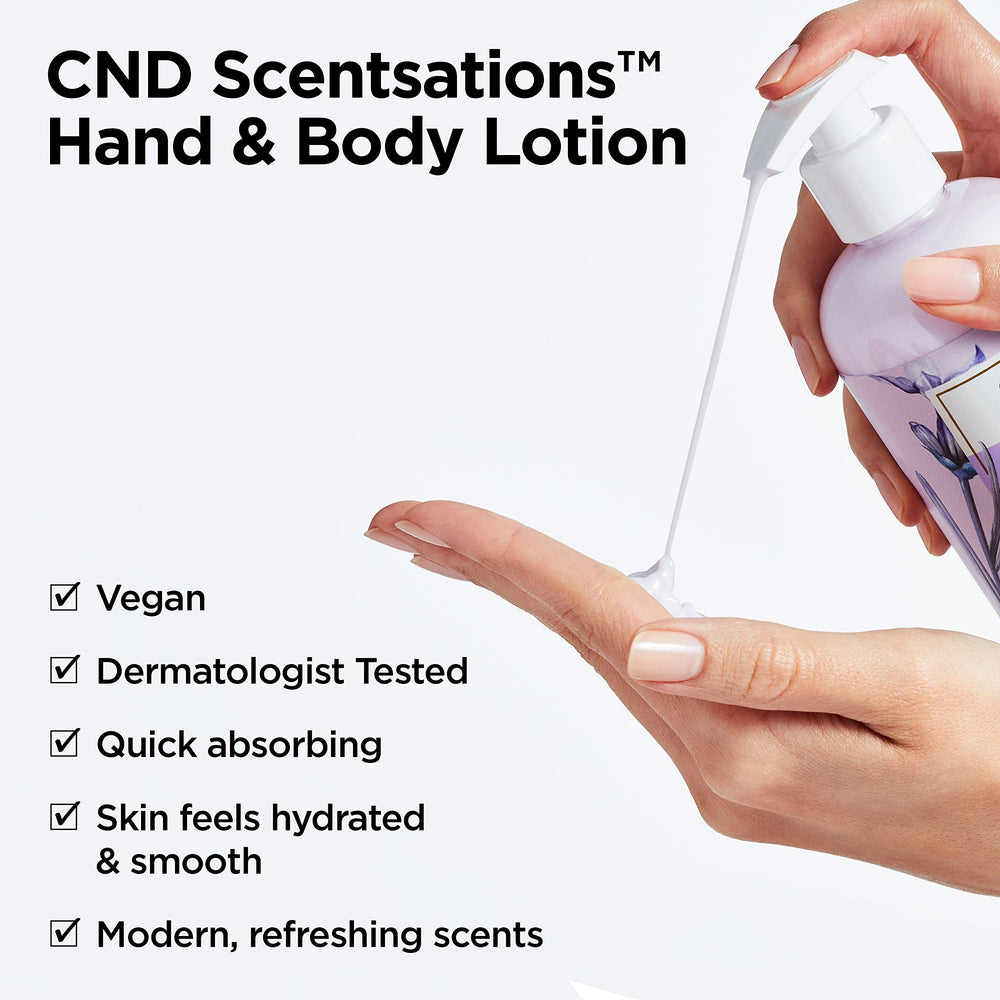 Textura sedosa de CND Scentsations que deja piel suave al instante