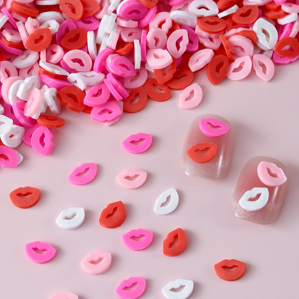 CnSybaris adornos labio para uñas San Valentín, estilo festivo.