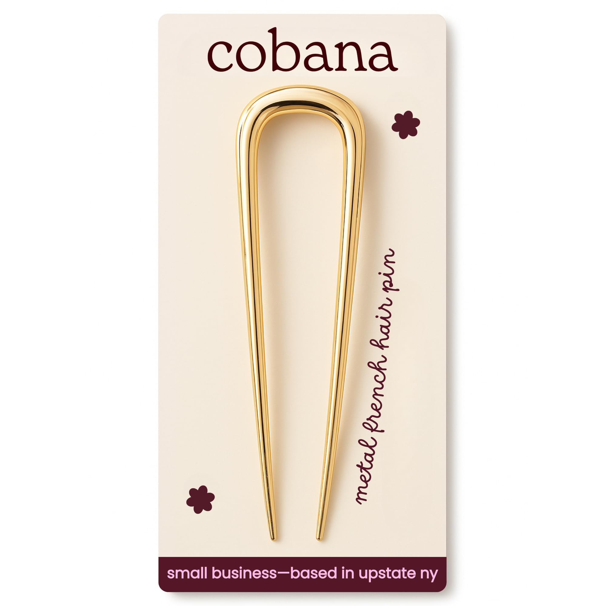 Cobana alfiler francés dorado para peinados rápidos y elegantes