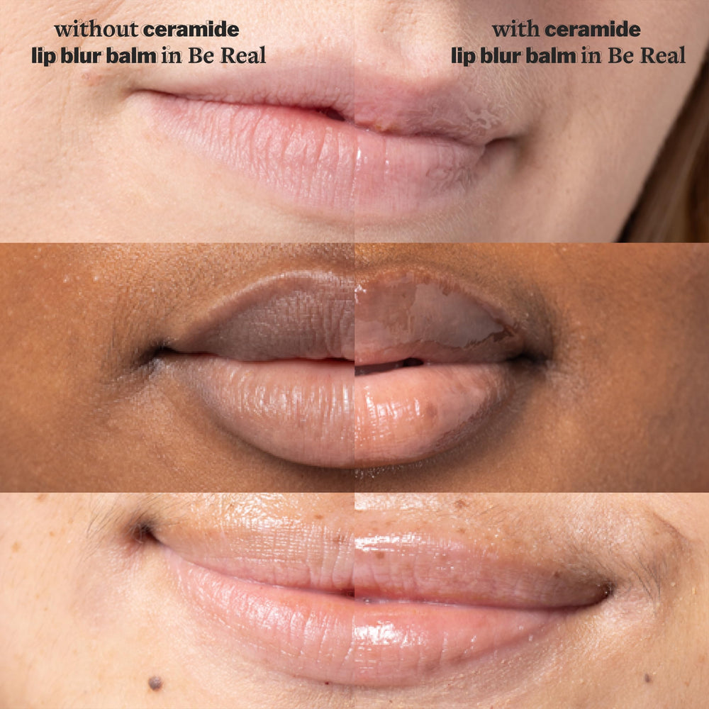 Aplicación suave del bálsamo Cocokind en los labios sensibles.