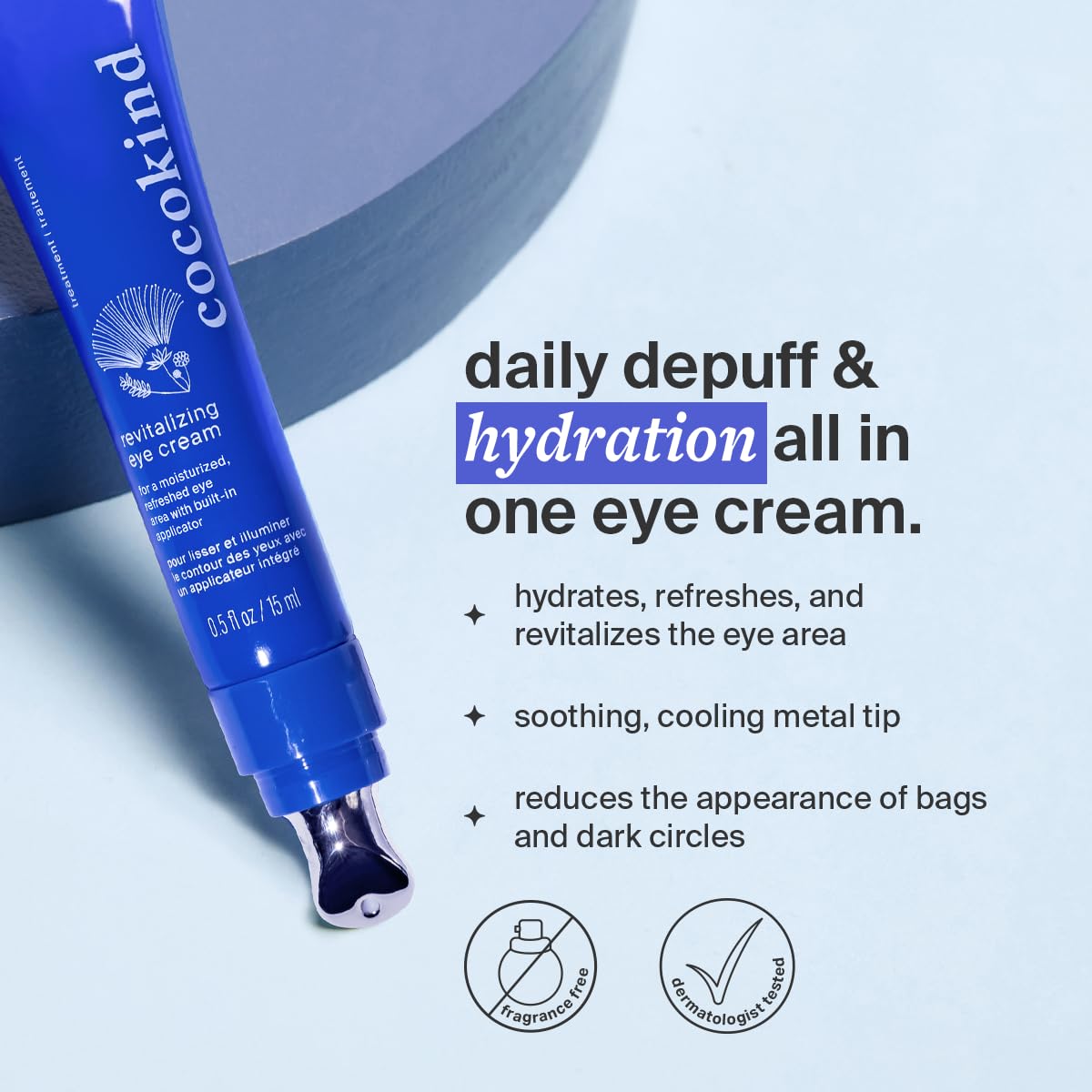 Cocokind Crema para ojos hidratación refrescante para la piel delicada