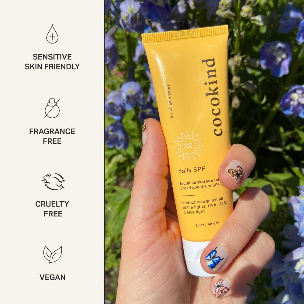 Cocokind Daily SPF: aplicar 15 minutos antes y reaplicar cada 2 horas.
