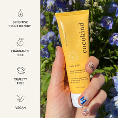 Cocokind Daily SPF: aplicar 15 minutos antes y reaplicar cada 2 horas.