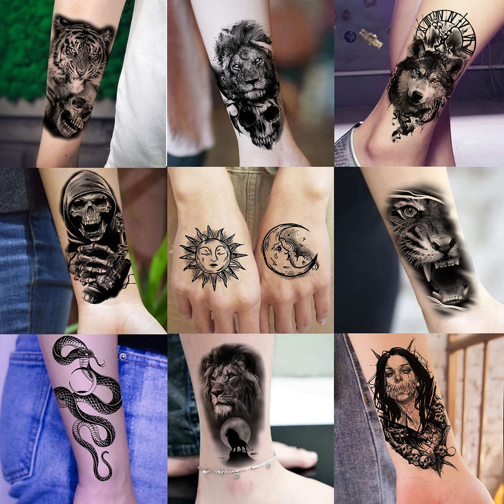 Tatuaje temporal COKTAK hojas florales 3D, maquillaje corporal ligero