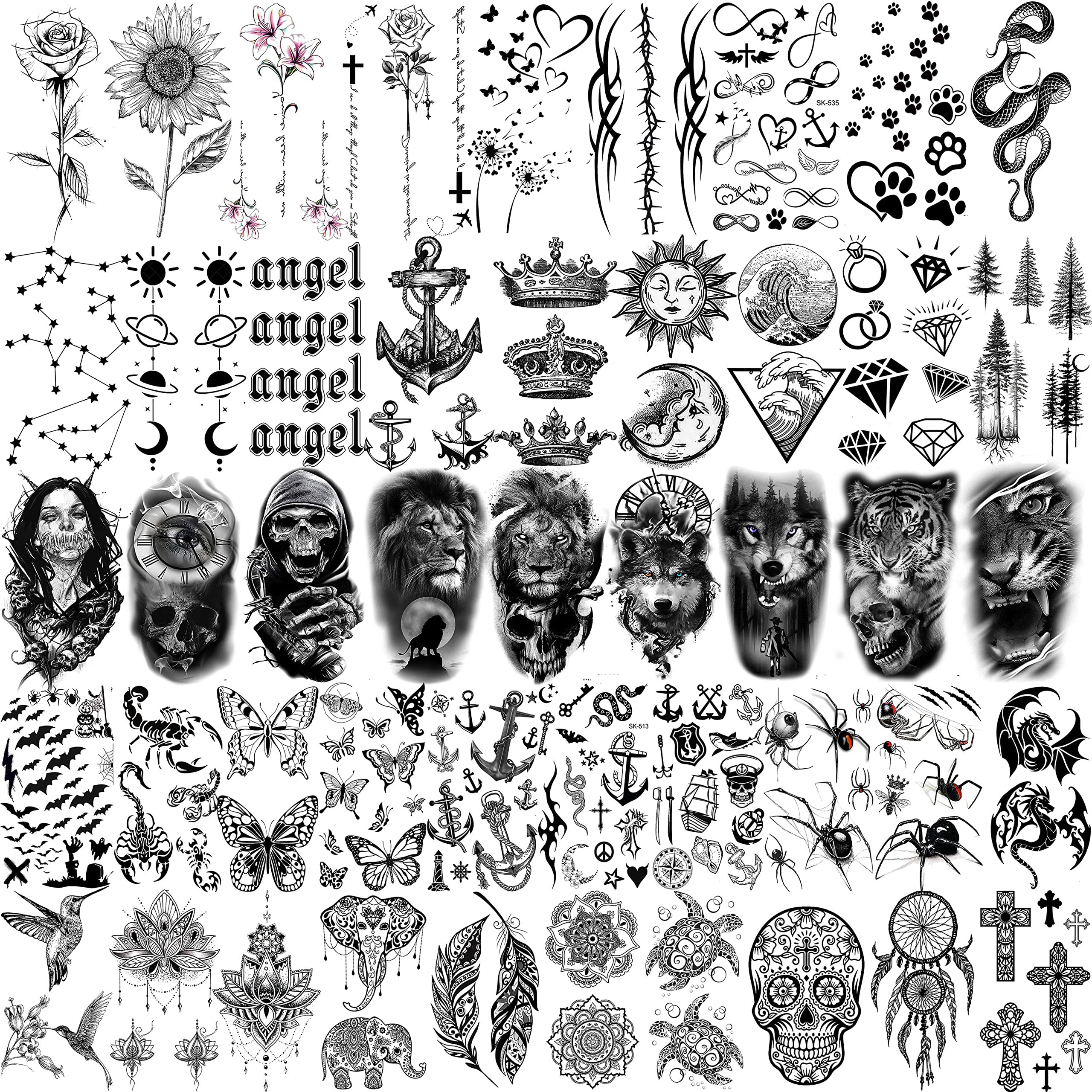 Tatuaje temporal COKTAK luna 3D, adecuado para looks nocturnos