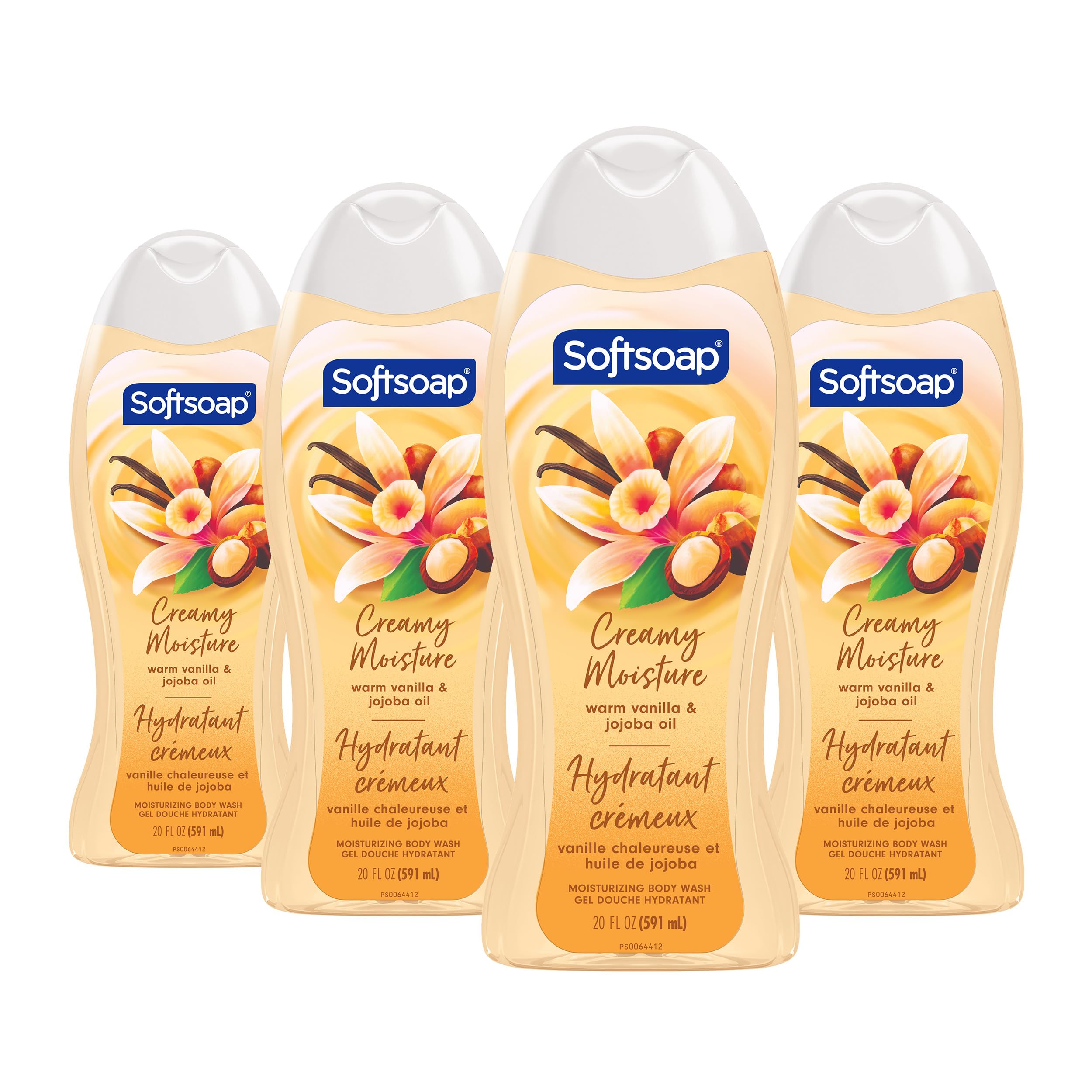 Softsoap botella de vainilla y jojoba para hidratación diaria.