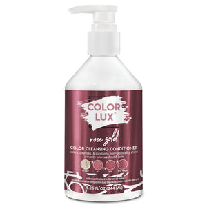 Color Lux Color Cleansing Conditioner Rose Gold, botella, tono rosado suave al paso del lavado