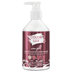 Color Lux Color Cleansing Conditioner Rose Gold, botella, tono rosado suave al paso del lavado