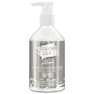 Color Lux platino: botella lista para aplicación y tono suave.