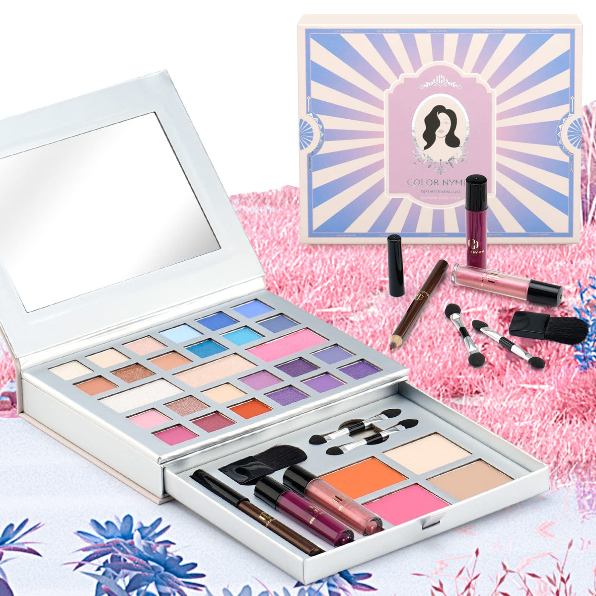 Color Nymph kit maquillaje todo-en-uno, sombras 24, ideales para looks diarios.