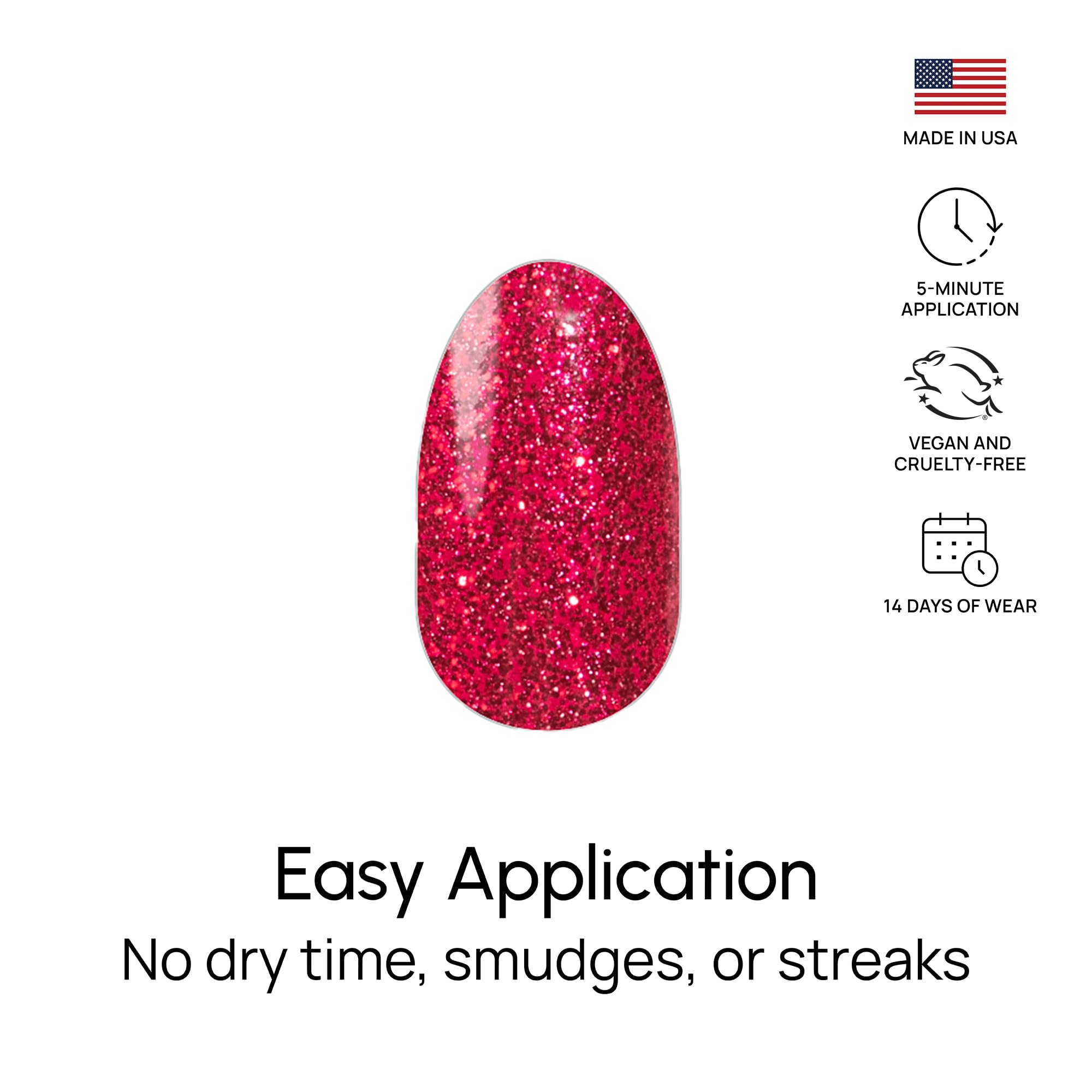 Uñas con destellos rubí para fiestas con Cherry on Top